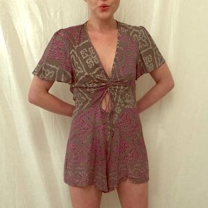 Adorable Grey/Purple Romper